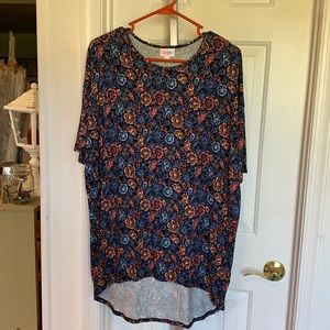 LulaRoe Irma XXS blue Peach Coral NWT